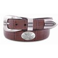 Zeppelinproducts ZeppelinProducts UVA-BOLPTCRC-TAN-42 Virginia Concho Croc Tan Leather Belt; 42 Waist UVA-BOLPTCRC-TAN-42